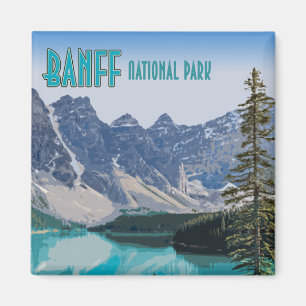 Moraine Lake Banff Nationalpark Kanada Vintage Magnet