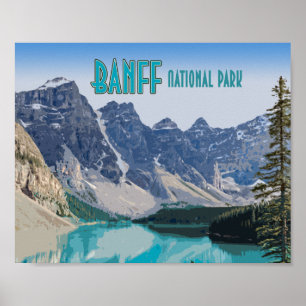Moraine Lake Banff Nationalpark Kanada Vintage Poster