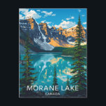 Moraine Lake Banff Valley of Ten Peaks Postkarte<br><div class="desc">Capture the breathtaking majesty of Moraine Lake in Banff National Park, Canada, with this beautiful retro-style travel postcard. The design features the iconic turquoise waters of the lake reflecting the towering Valley of the Ten Peaks under a sunny sky, framed by majestic pine trees. This vintage-inspired artwork perfectly captures the...</div>