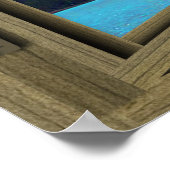 Moraine Lake Brown Wood 6 Pane Open Window Poster (Ecke)