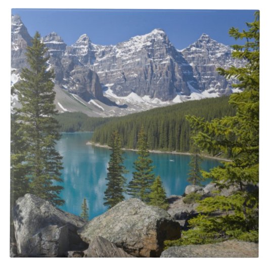 Moraine Lake, Canadian Rockies, Alberta, Kanada Fliese (Vorderseite)