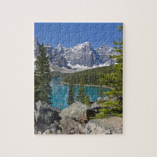 Moraine Lake, Canadian Rockies, Alberta, Kanada Puzzle (Vertikal)