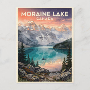Moraine Lake Kanada Vintage Postkarte