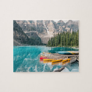 Moraine Lake Kanus Banff Kanada Reflexionen Puzzle