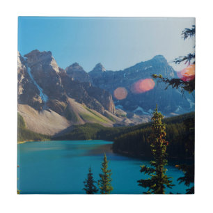 Moraine See des Sommer-Sonnenuntergang- , Kanada Fliese