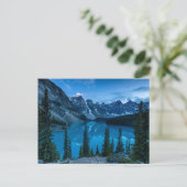 Moraine See in den Rocky Mountains Postkarte (Stehend Vorderseite)