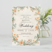 Moral Orange Arcway Wedding Einladung (Stehend Vorderseite)