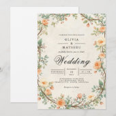 Moral Orange Arcway Wedding Einladung (Vorne/Hinten)