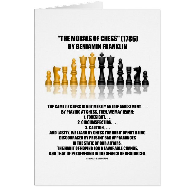 Moral reflektierenden Schachs Schach-Benjamin (Vorne)