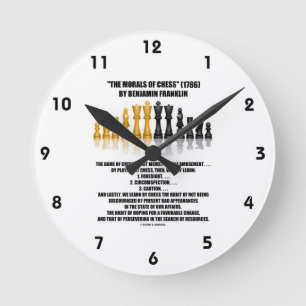 Moral reflektierenden Schachs Schach-Benjamin Runde Wanduhr