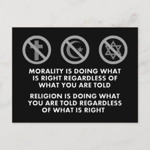 Moral und Religion Postkarte
