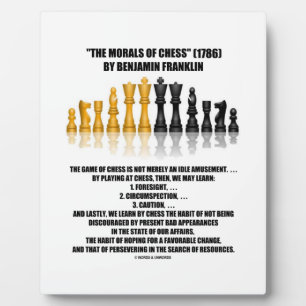 Morale des Schachs Benjamin Franklin Reflektives S Fotoplatte