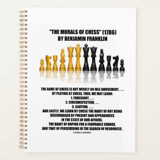 Morale des Schachs Benjamin Franklin Reflektives S Planer (Vorderseite)