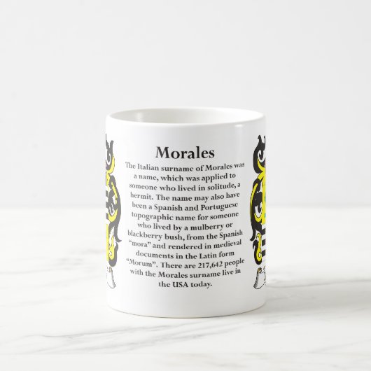 Morales-Familien-Wappen Tasse (Mittel)