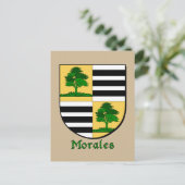 Morales Family Heraldic Shield Postkarte (Stehend Vorderseite)
