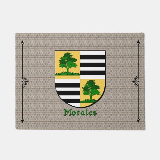 Morales Historischer Schild auf Kobblestone Fußmatte (Vorderseite)