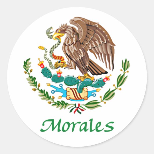 Morales Mexican National Siegel Runder Aufkleber (Vorderseite)