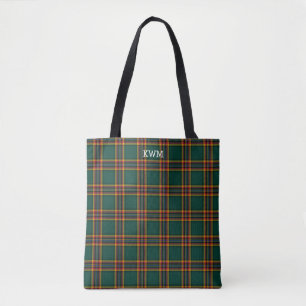 Moran Clan Tartan Dark Green Kariert Monogramm Tasche