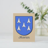 Moran Family Heraldic Shield Postkarte (Stehend Vorderseite)
