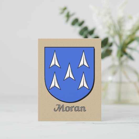Moran Family Heraldic Shield Postkarte (Stehend Vorderseite)