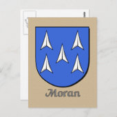 Moran Family Heraldic Shield Postkarte (Vorne/Hinten)