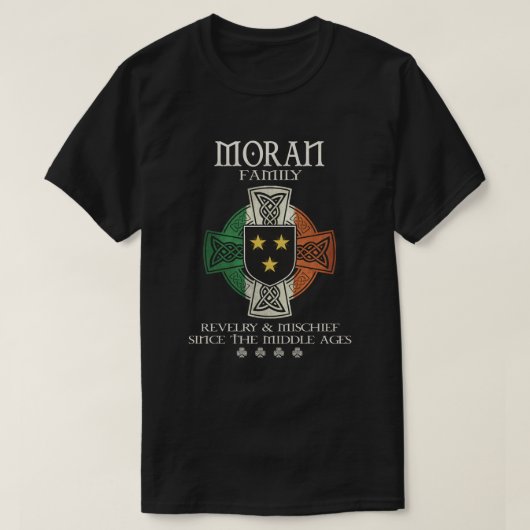 Moran Family Ireland Nachname irisches Kleeblatt T-Shirt (Design vorne)