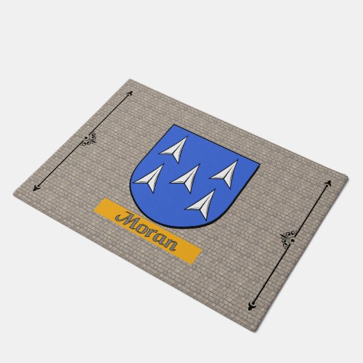Moran Historischer Schild auf Kobelstein Fußmatte (Schrägansicht)
