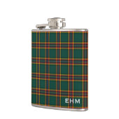 Moran Tartan Monogram Dark Green Kariert Flachmann (Links)