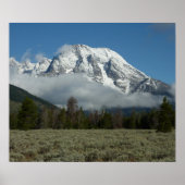 Moran und Wolken am Grand Teton Poster (Vorne)