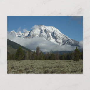 Moran und Wolken am Grand Teton Postkarte