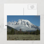 Moran und Wolken am Grand Teton Postkarte (Vorne/Hinten)