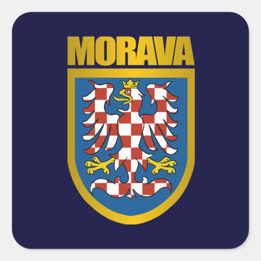 Morava (Mähren) Wappen Quadratischer Aufkleber (Vorderseite)