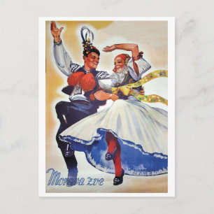 Moravia Folk Dance, Tschechische Republik Postkarte
