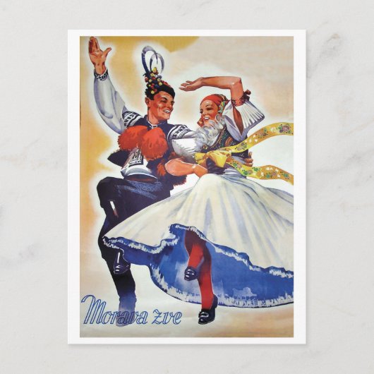 Moravia Folk Dance, Tschechische Republik Postkarte (Vorderseite)