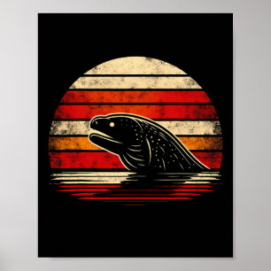Moray Eel Sunset Retro Style Safari Vintager 70er Poster