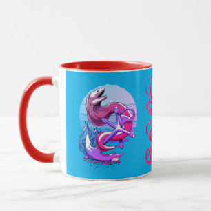 Moray Eel und Anchor und Oktopus Tasse