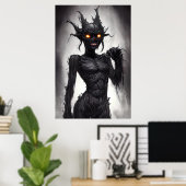 Morbid bizarres Monsterporträt | Art der AI Poster (Heimbüro)
