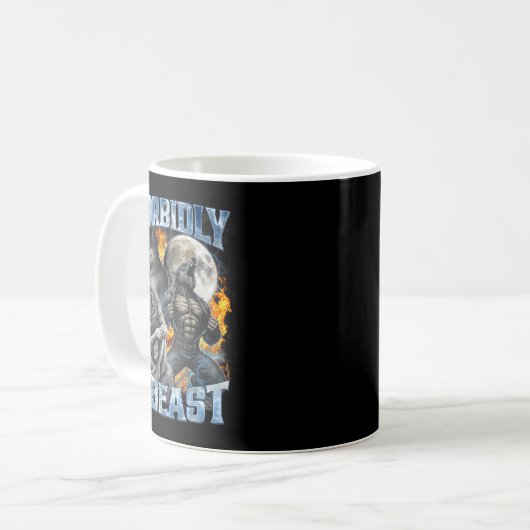 Morbidly A Funny Cringe Alpha Werewolf Wolf Meme  Kaffeetasse (Vorderseite Links)