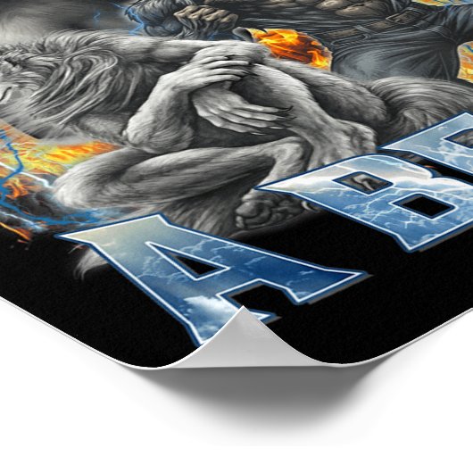 Morbidly A Funny Cringe Alpha Werewolf Wolf Meme  Poster (Ecke)