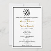 MorBlack Vine Script Monogram B&G DIY BG Probe Einladung (Vorderseite)