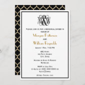 MorBlack Vine Script Monogram B&G DIY BG Probe Einladung (Vorne/Hinten)