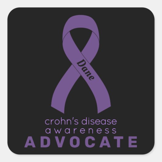 Morbus Crohn Advocate Black Square Sticker (Vorderseite)