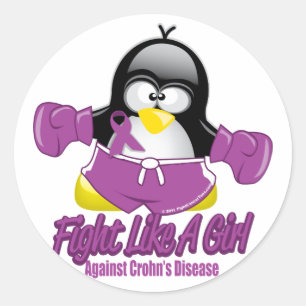 Morbus Crohn Bekämpfen von Pinguin Runder Aufkleber