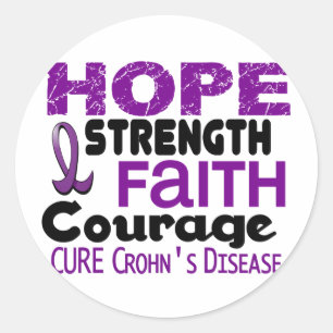 Morbus Crohn HOPE 3 Runder Aufkleber