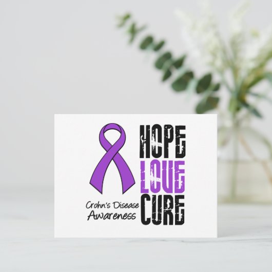 Morbus Crohn Hope Liebe heilt Ribbon Postkarte (Stehend Vorderseite)