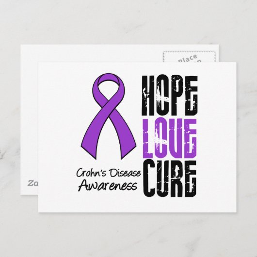 Morbus Crohn Hope Liebe heilt Ribbon Postkarte (Vorne/Hinten)