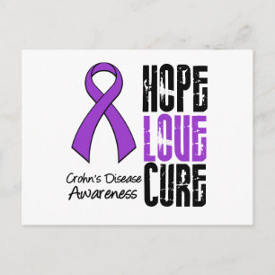 Morbus Crohn Hope Liebe heilt Ribbon Postkarte