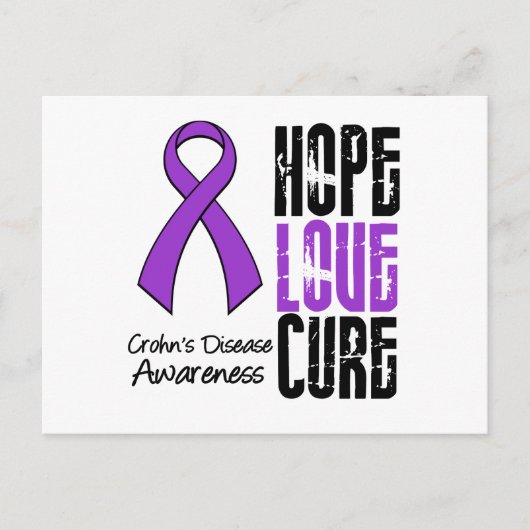 Morbus Crohn Hope Liebe heilt Ribbon Postkarte (Vorderseite)