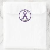 Morbus Crohn Warrior Ribbon White Round Sticker (Tasche)