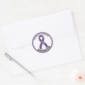 Morbus Crohn Warrior Ribbon White Round Sticker (Umschlag)